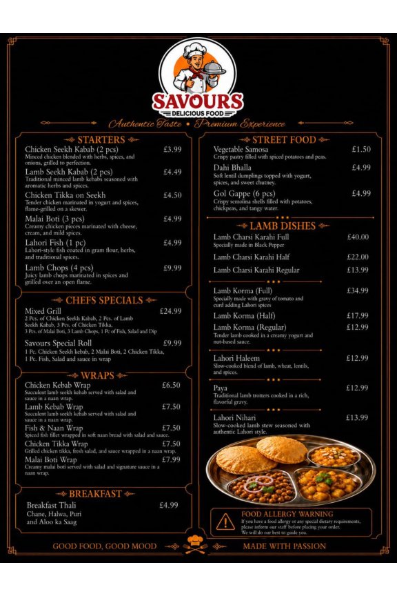 Savours picture menu page 2